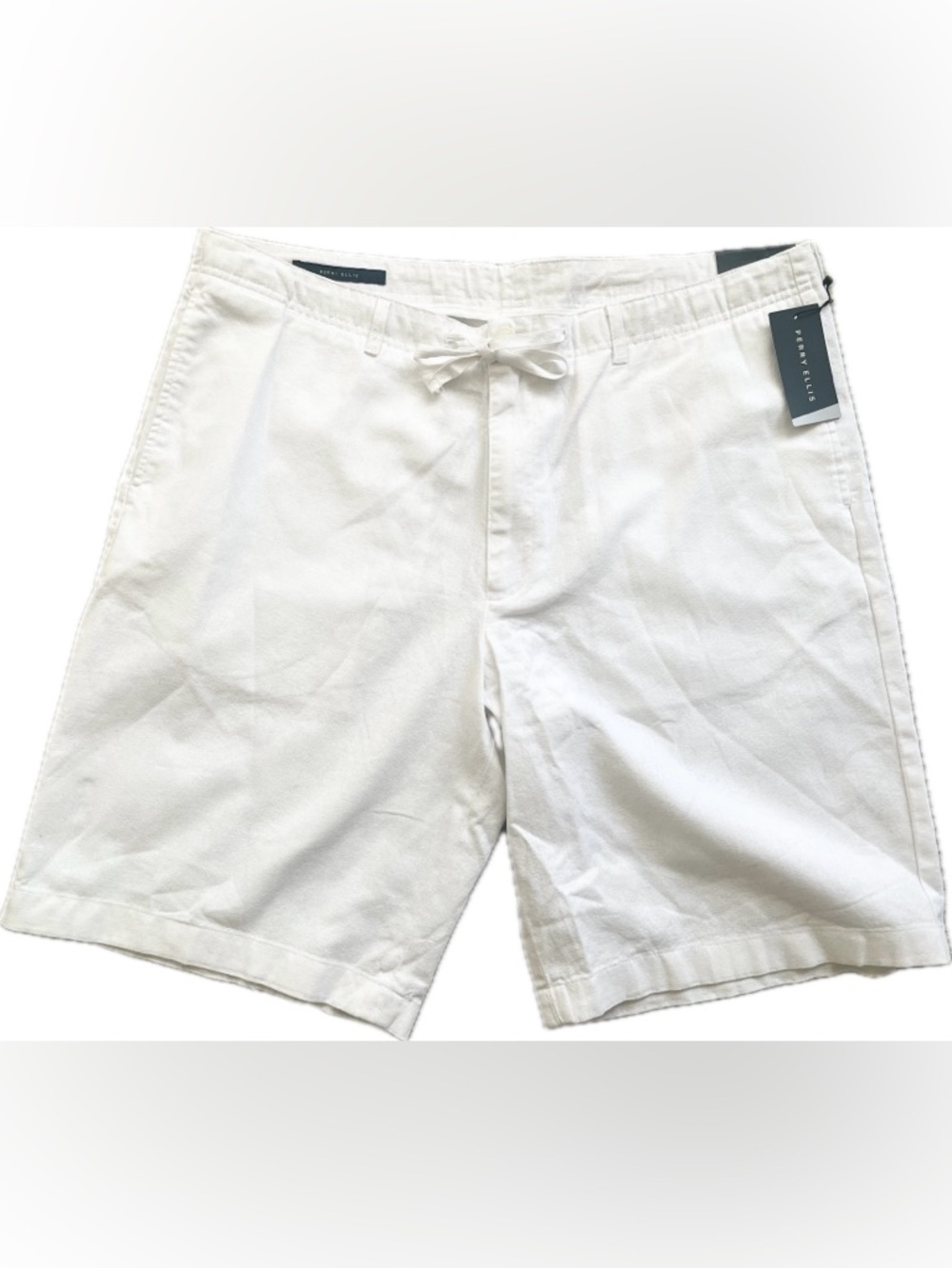 Perry Ellis Drawstring Linen Shorts - Men